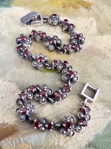 Vintage garnet sterling silver - sterling,