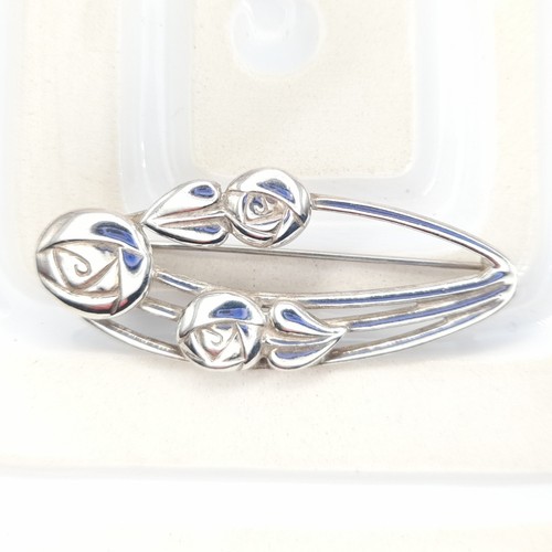 Sterling silver glasgow rose - silver,