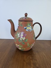 Wedgwood Rosso Antico Coffee pot Floral Jasperware Restored Antique