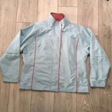 Puffa Original Jacket Womens 12 Blue Full Zip Windbreaker Waterproof Breathable