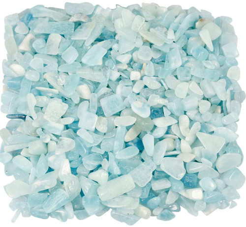 Aquamarine tumbled chips - aquamarine,