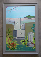 Barbara Hepworth Sculptural Fountain in St Ives Garden. Peter Eden Original