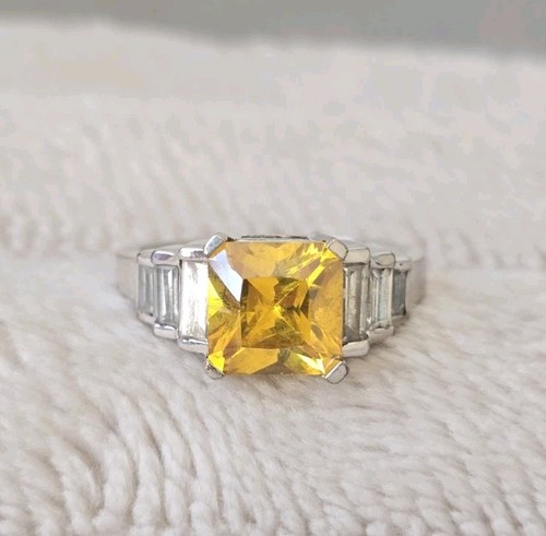 Citrine and sapphire - and, ring