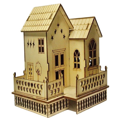 Wooden chipboard dolls house - chipboard,