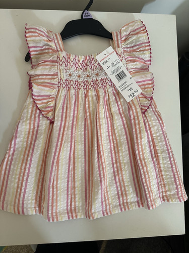 Girls pink white striped - f&f,