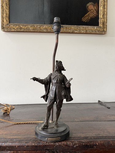 Antique spelter figure table - antique,