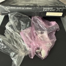 NOS Shimano Deore XT BL-M739 V-brake Levers MTB long reach black retro 2-finger