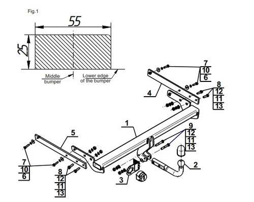 Swan neck tow bar for - swan, ford
