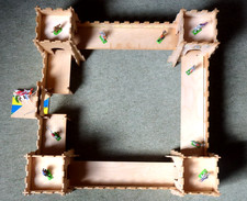 ELC Plywood Medieval Castle 77 x 77 x 30cms Drawbridge, inc. 10 knights 2 Horses