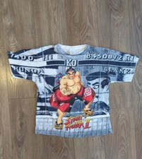 Vintage Street Fighter 2 E Honda All over print Tee shirt Small 1991 Megadrive 