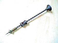 Vintage Spiral Push Screw Driver. Steel with brass chuck. 215 mm. V. Collectable