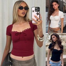 Ladies Lace Low Cut Top Summer