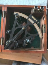 Antique H.G. Blair & Co Cardiff & Barry Sextant in Fitted Mahogany Case