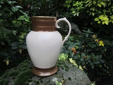 Victorian Edge Malkin & Co. 8" Jug in Brown, Cream & Gilt: Pre 1891 mark