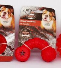 AFP Dog or Puppy Toy Durable Tough treat Bone Mighty Red Bulldog Puppy Packs