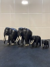 VINTAGE/ SET OF 4 /HAND CARVED