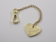 Betsey Johnson heart on a chain gold colour key ring, charm for purse, handbag, 