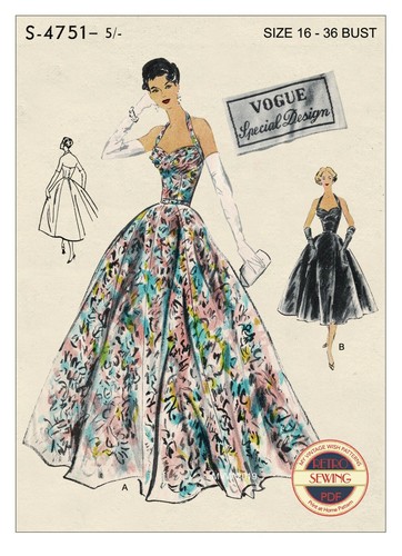 1950s evening halter dress - 1950s,