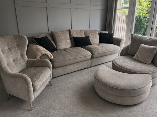 Piece sofa set grey silver - set, 3