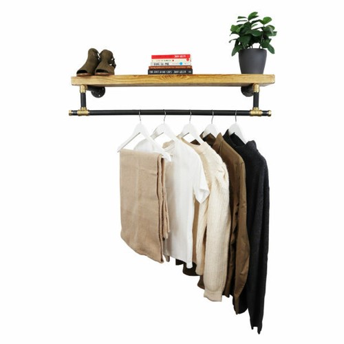 Clothes rail rack with solid - rail,