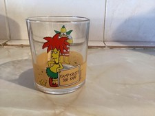 Collectible Simpsons Krusty The Clown Sideshow Bob Nutella Glass Tumbler 2000