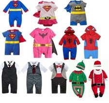 BABY BOY GIRL SUPERHERO FANCY DRESS OUTFIT ROMPER COSTUME CHRISTMAS GIFT 