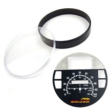 Vespa PX EFL Disc Classic LML Speedometer Lens Repair Kit Black & MALOSSI Insert