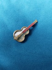 Vintage Metal and Mother Of Pearl Guitar Badge /Brooch (314)