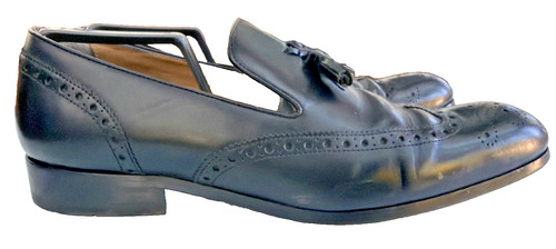 Men black leather - men's, brogue