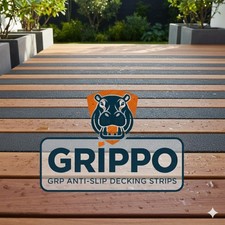 GRIPPO Anti-Slip Decking Strips for Outdoor Decking Steps,Ramps,,1.2m,1m, 600mm