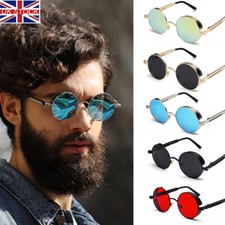 Gothic Vintage Sunglasses Steampunk Men Women Retro Designer Round Metal Glasses