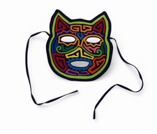 Mola Cat Tribal Mask Kuna