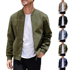 Mens Solid Suede Jacket Full
