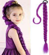 Rumi Hair Long Purple Hair Extensions, Pre-Braids Braiding hair for Cosplay Hall