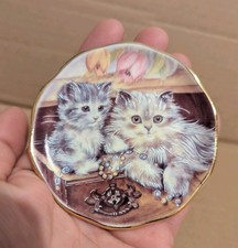 Miniature Fine Bone China Playful Kittens Collectors Plate Vintage