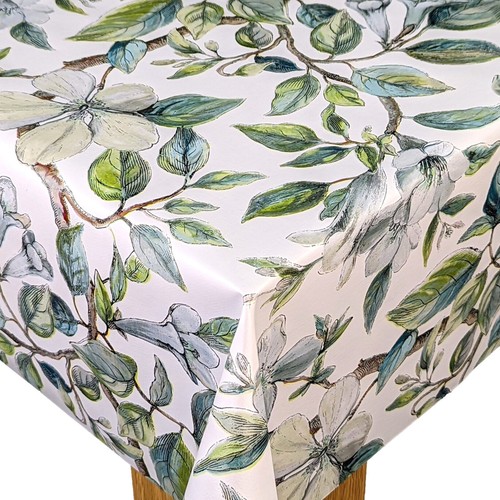 Beautiful leaves teal pvc - teal,