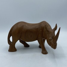 Carved Large Wooden Rhino