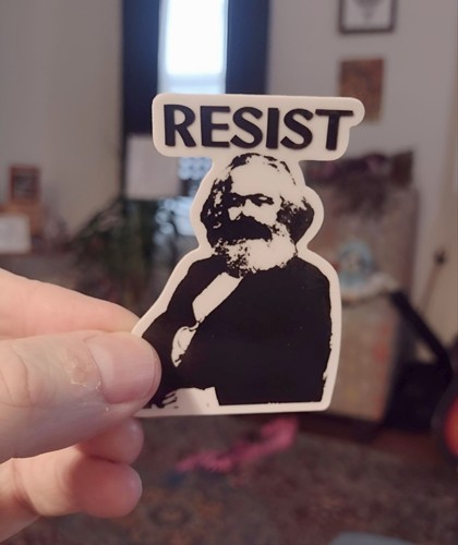 Red vinyl sticker karl - red,