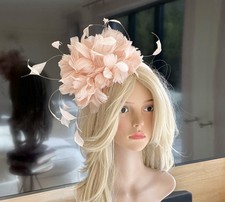 Snoxell & Gwyther Pale Peach Hairband Fascinator  - MOTB Wedding Races