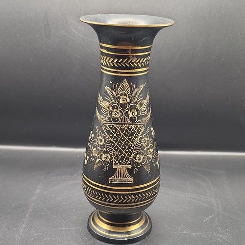 Vintage indian black etched - vintage,