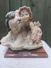 Capodimonte Guiseppe Armani Porcelain Figure "Girl With A Shaggy Dog" 1982