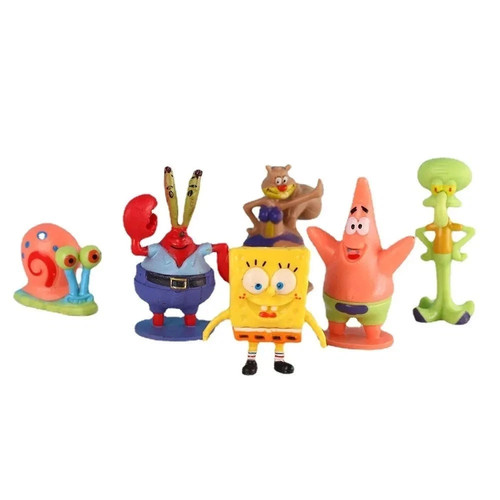 6pcs spongebob aquarium - aquarium, decor