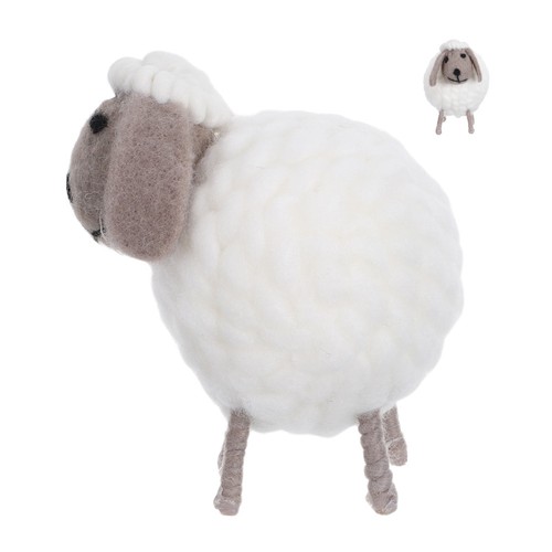 Felt sheep statue mini - felt,