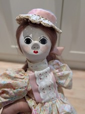 Old Vintage Handmade Papier Mache Hand Painted and Cloth Doll