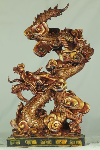 27cm red gold - chinese, dragon