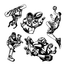 SPORTS CLIPART-VECTOR CLIP ART-VINYL CUTTER PLOTTER IMAGES & T-SHIRT GRAPHICS CD