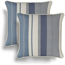 Blue & Grey Striped Cushions 2