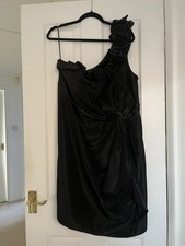 One Shoulder Black Party Dress