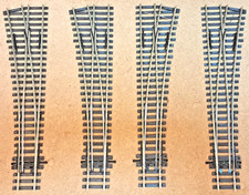 PECO Streamline, SL-E95 & SL-E96, Electrofrog LH & RH Turnouts, 2 pairs, used.