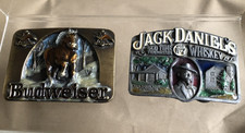 2 Bergamot Official Belt Buckles Budweiser & Arroyo Grande Jack Daniels